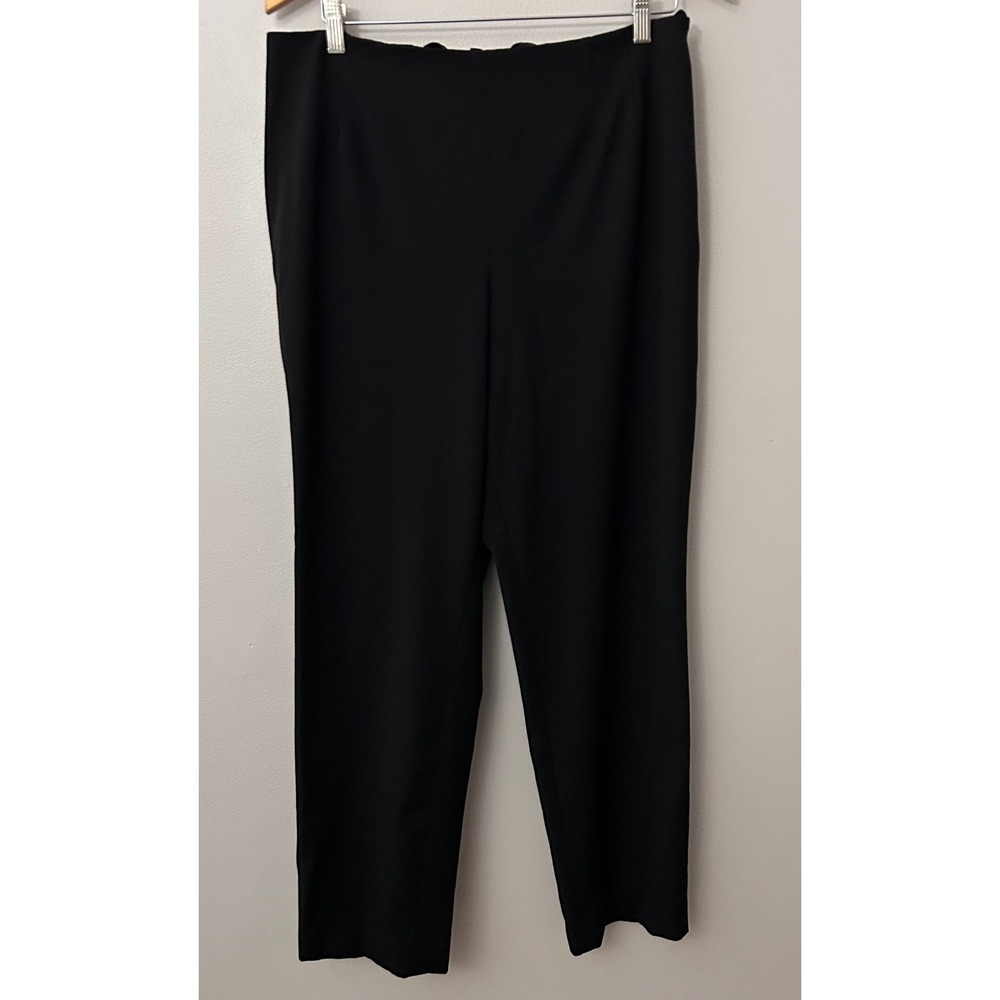 Talbots Pants Womens 14 Curvy Fit Black Elastic Waist Straight Leg Dress Classic